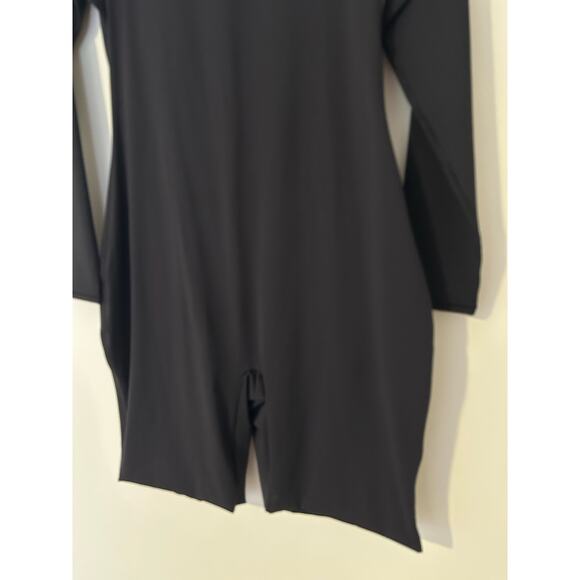 SKIMS All In One Long Sleeve Mid Thigh Bodysuit Solid Black Mockneck EUC XL - Picture 3 of 8